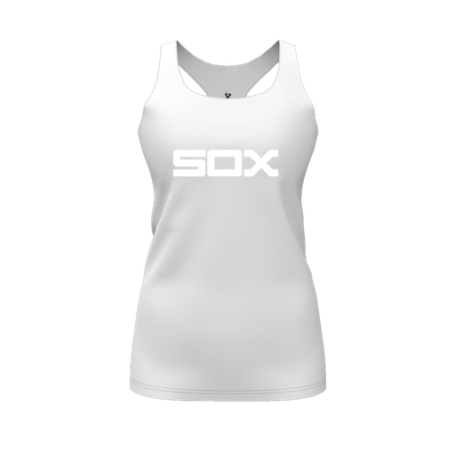 [FT0TRBWH-FYS-LOGO1] Decker Racerback Tank Top (Female Youth S, White, Logo 1)