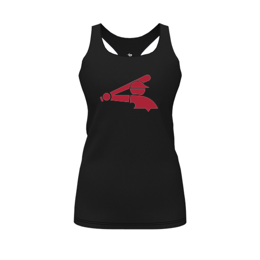 [CUS-DFW-RCBK-PER-BLK-FYS-LOGO2] Racerback Tank Top (Female Youth S, Black, Logo 2)