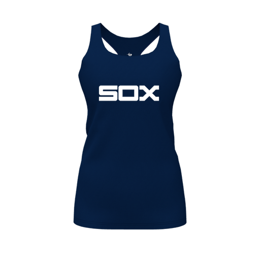 [CUS-DFW-RCBK-PER-NVY-FYS-LOGO1] Racerback Tank Top (Female Youth S, Navy, Logo 1)