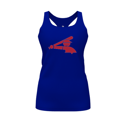 [CUS-DFW-RCBK-PER-RYL-FYS-LOGO2] Racerback Tank Top (Female Youth S, Royal, Logo 2)