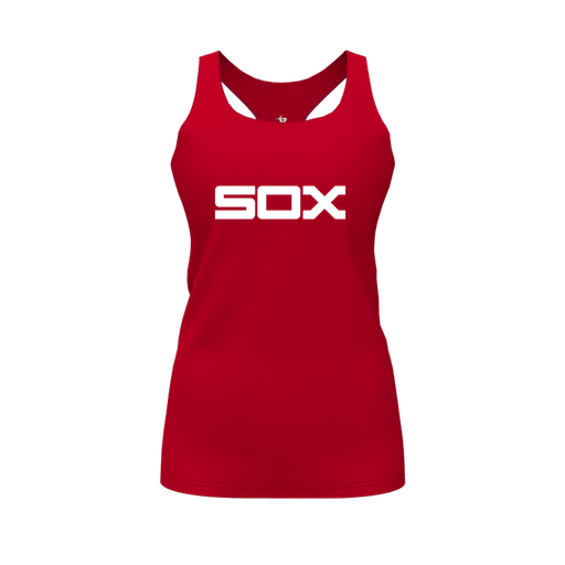 [CUS-DFW-RCBK-PER-RED-FYS-LOGO1] Racerback Tank Top (Female Youth S, Red, Logo 1)