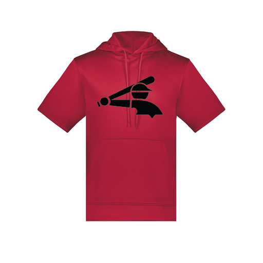 [6871.083.S-LOGO3] Men's Dri Fit Short Sleeve Hoodie (Adult S, Red, Logo 3)