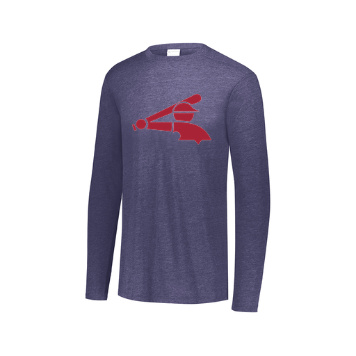 [FTLCUBNV-AXS-LOGO2] Decker Men's Tri-Blend T-Shirt - Long Sleeve (Adult XS, Navy, Logo 2)