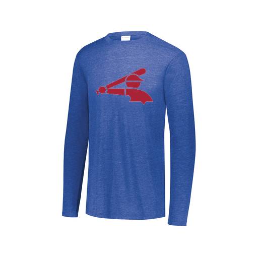 [FTLCUBRY-AXS-LOGO2] Decker Men's Tri-Blend T-Shirt - Long Sleeve (Adult XS, Royal, Logo 2)