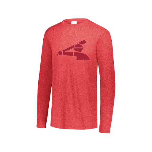 [FTLCUBRD-AXS-LOGO2] Decker Men's Tri-Blend T-Shirt - Long Sleeve (Adult XS, Red, Logo 2)