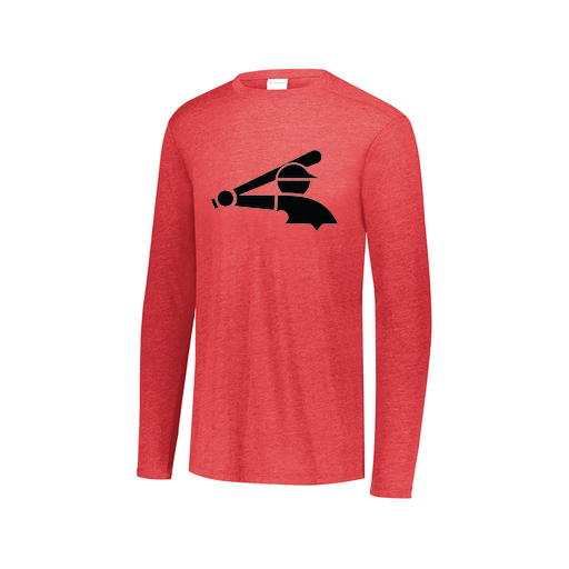 [FTLCUBRD-AXS-LOGO3] Decker Men's Tri-Blend T-Shirt - Long Sleeve (Adult XS, Red, Logo 3)