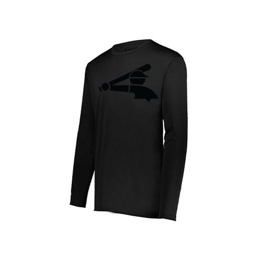 [222823.080.S-LOGO3] Youth LS Smooth Sport Shirt (Youth S, Black, Logo 3)