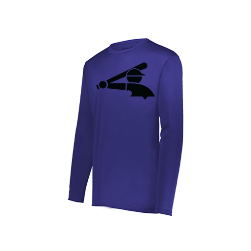 [222823.747.S-LOGO3] Youth LS Smooth Sport Shirt (Youth S, Purple, Logo 3)