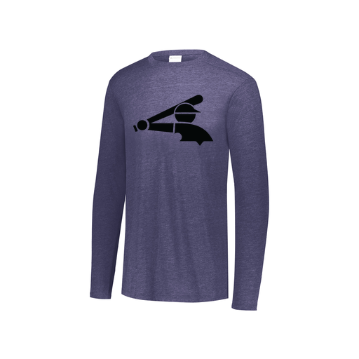 [FTLCUBNV-YS-LOGO3] Decker Youth Tri-Blend T-Shirt - Long Sleeve (Youth S, Navy, Logo 3)