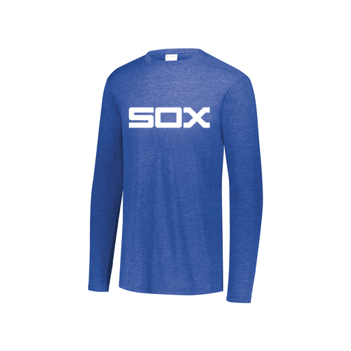 [FTLCUBRY-YS-LOGO1] Decker Youth Tri-Blend T-Shirt - Long Sleeve (Youth S, Royal, Logo 1)