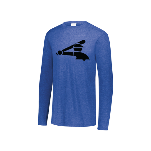 [FTLCUBRY-YS-LOGO3] Decker Youth Tri-Blend T-Shirt - Long Sleeve (Youth S, Royal, Logo 3)