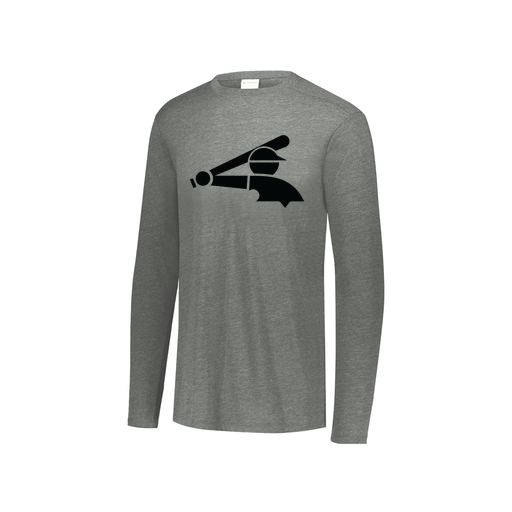 [FTLCUBGY-YS-LOGO3] Decker Youth Tri-Blend T-Shirt - Long Sleeve (Youth S, Gray, Logo 3)