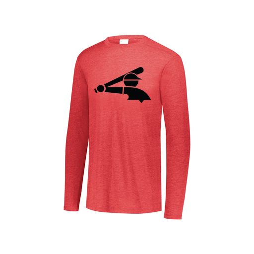 [FTLCUBRD-YS-LOGO3] Decker Youth Tri-Blend T-Shirt - Long Sleeve (Youth S, Red, Logo 3)