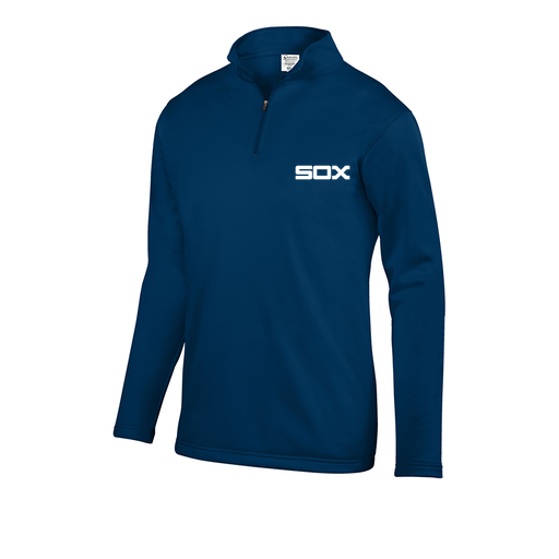 [FOLQFFNV-YS-LOGO1] Decker Youth FlexFleece 1/4 Zip (Youth S, Navy, Logo 1)