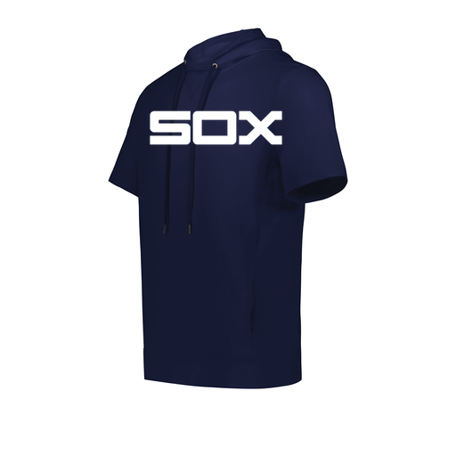 [222605.065.S-LOGO1] YOUTH VENTURA SOFT KNIT SHORT SLEEVE HOODIE (Youth S, Navy, Logo 1)