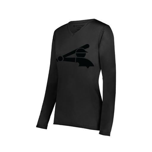 [222824.080.S-LOGO3] Ladies LS Smooth Sport Shirt (Female Adult S, Black, Logo 3)