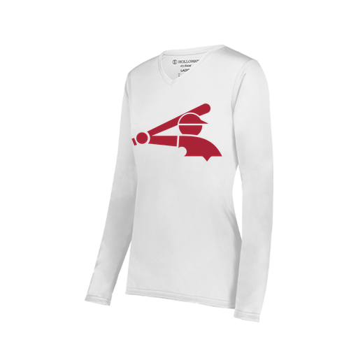 [222824.005.S-LOGO2] Ladies LS Smooth Sport Shirt (Female Adult S, White, Logo 2)